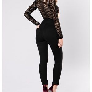 NEW See through black long sleeve body suit